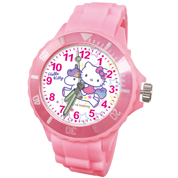 【三麗鷗Sanrio】凱蒂貓Kitty運動彩帶錶-1005K