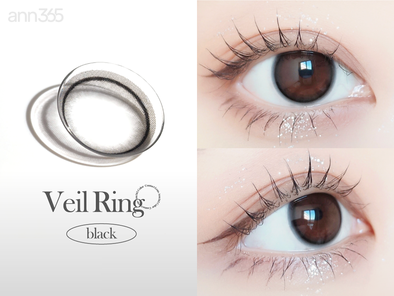 [預訂] ANN365 Ring Series Veil Ring Black 月拋隱形眼鏡｜每盒2片