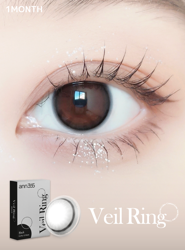 [預訂] ANN365 Ring Series Veil Ring Black 月拋隱形眼鏡｜每盒2片
