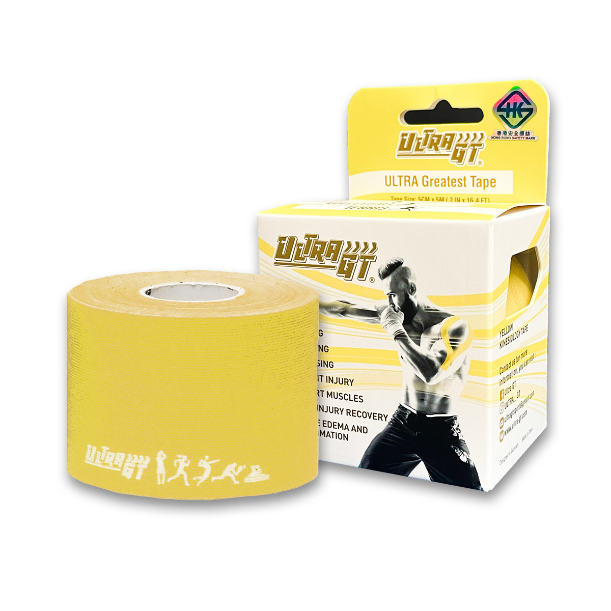 ULTRA GT Tape 肌肉貼布(黃色)(德國品牌/德國設計)(具備香港安全標誌)(最新顔色)