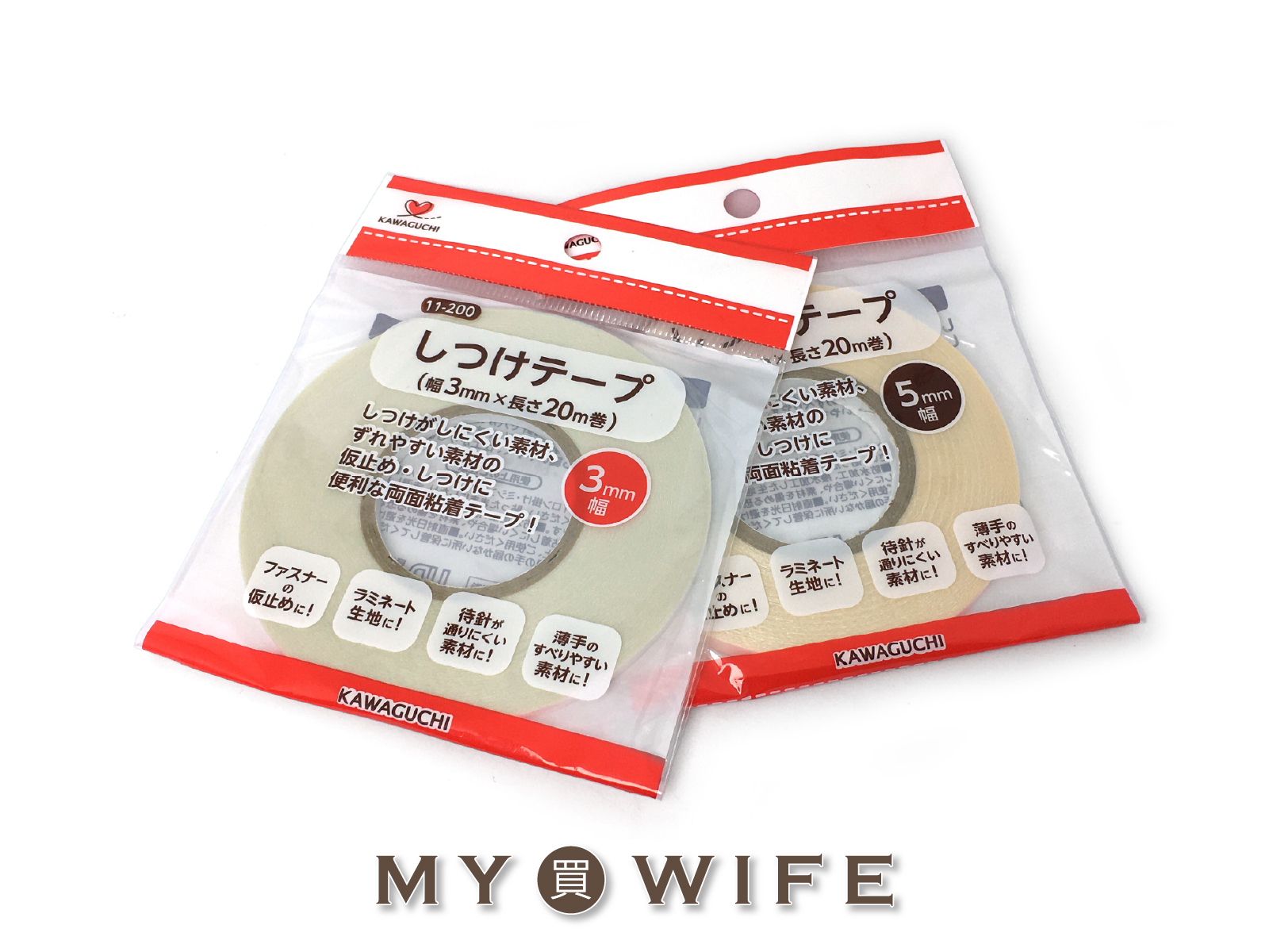 日本_KAWAGUCHI河口牌_布用雙面膠_2規格【11-200/11-201】