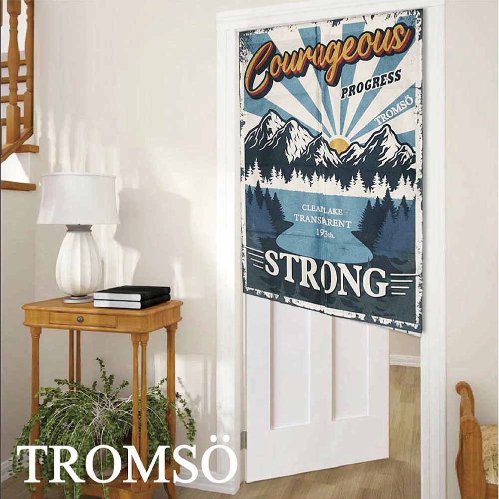 厚白棉麻風尚門簾D42湖境森林