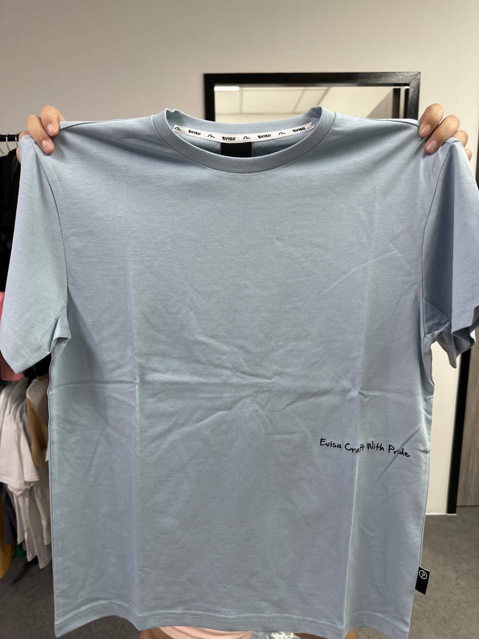 [S] EVISU LOOSE FIT WAVE PRIMARY COLOR DISASSEMBLE SHORT SLEEVE [FINAL SALE],SKYBLUE, ET2MTS709-SKYBLUE (SEV93)