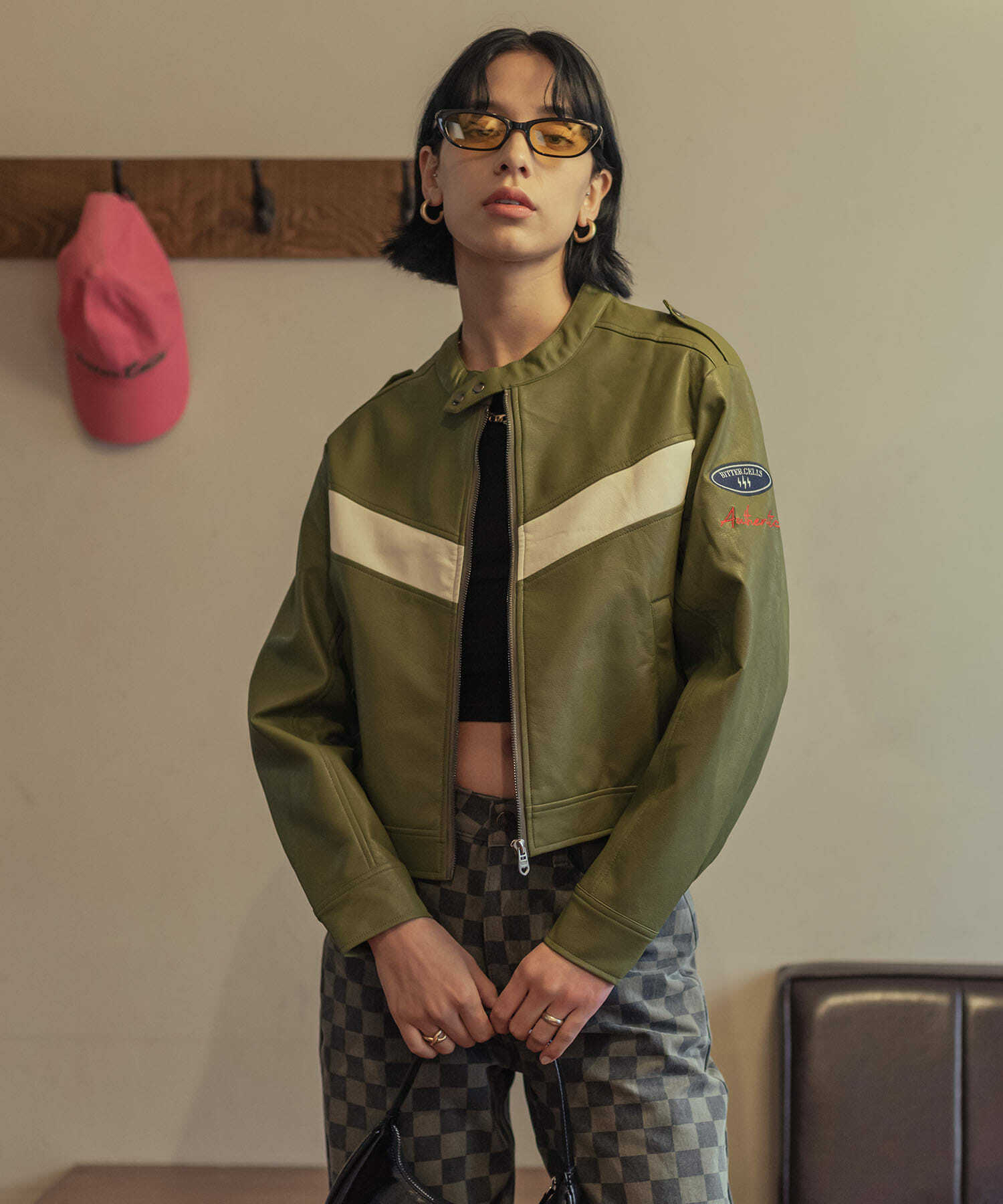 BITTER CELLS Eco Leather Lacing Jacket BITTER CELLS Eco Leather Lacing Jacket