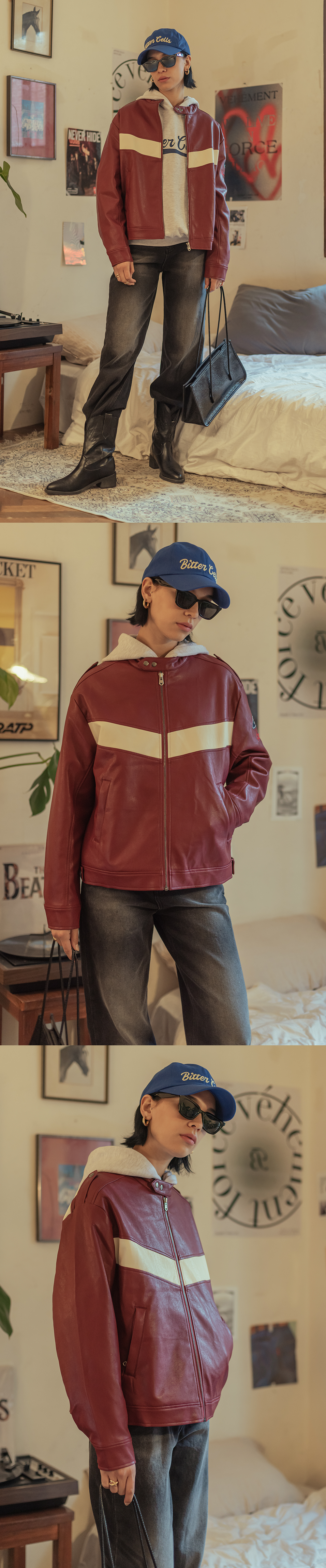 BITTER CELLS Eco Leather Lacing Jacket BITTER CELLS Eco Leather Lacing Jacket