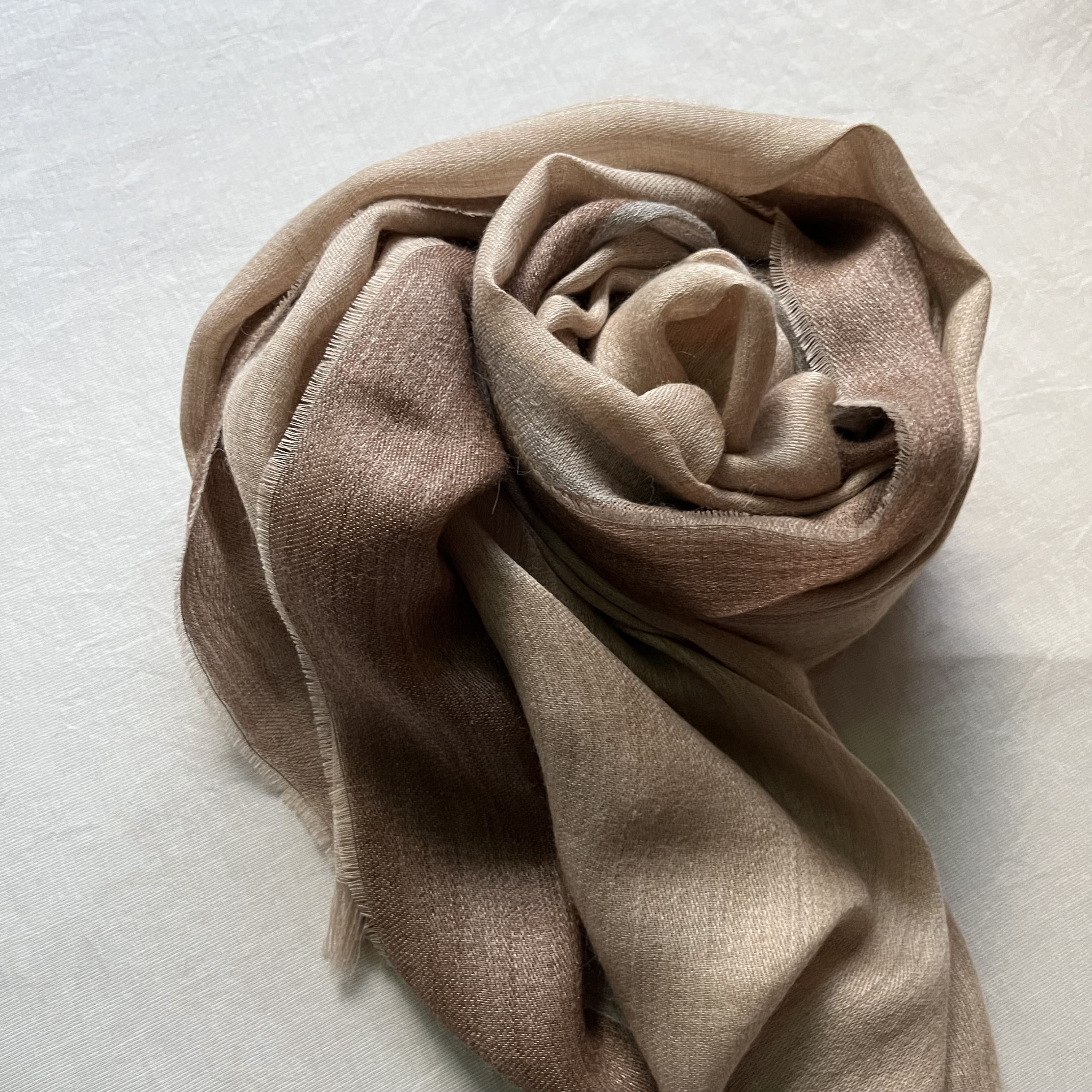 安地斯羊駝圍巾｜輕薄混絲款 - 暮金｜秘魯