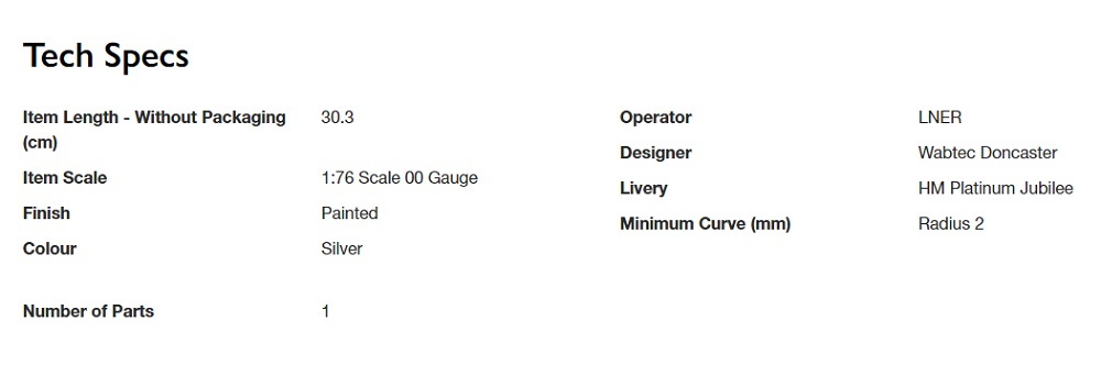 Hornby R40355B HO scale, Platinum Jubilee of HM Queen Elizabeth II, Mk3 Sliding Door, Trailer First Disabled, ER0082 - Era 11