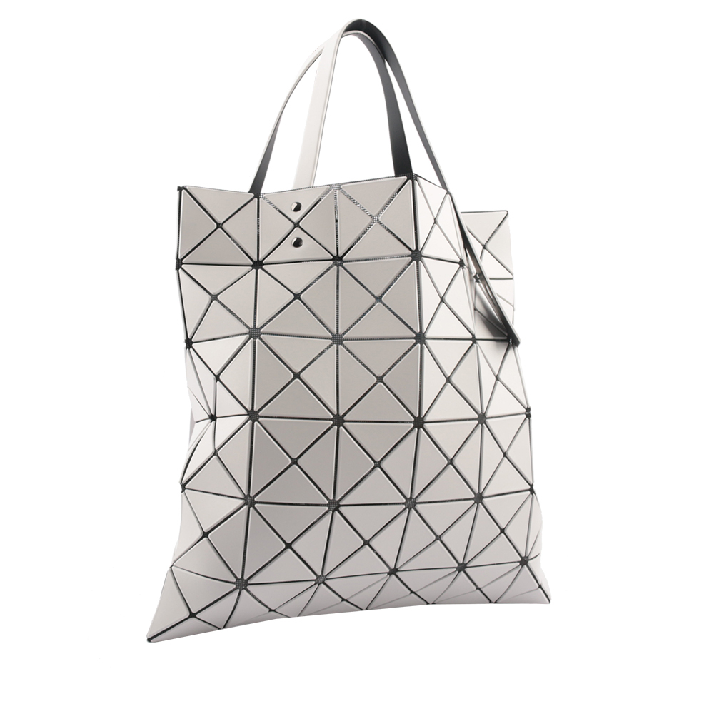 【ISSEY MIYAKE三宅一生】BAO BAO LUCENT MATTE 6X6 啞光霧面手提包(淺灰色)