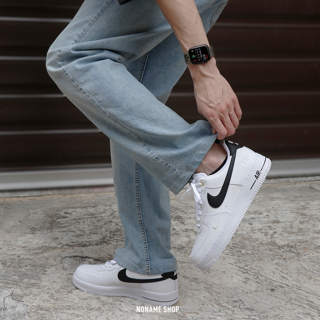 NIKE AIR FORCE 1 AF1 40週年 金配飾 黑白 (男款)