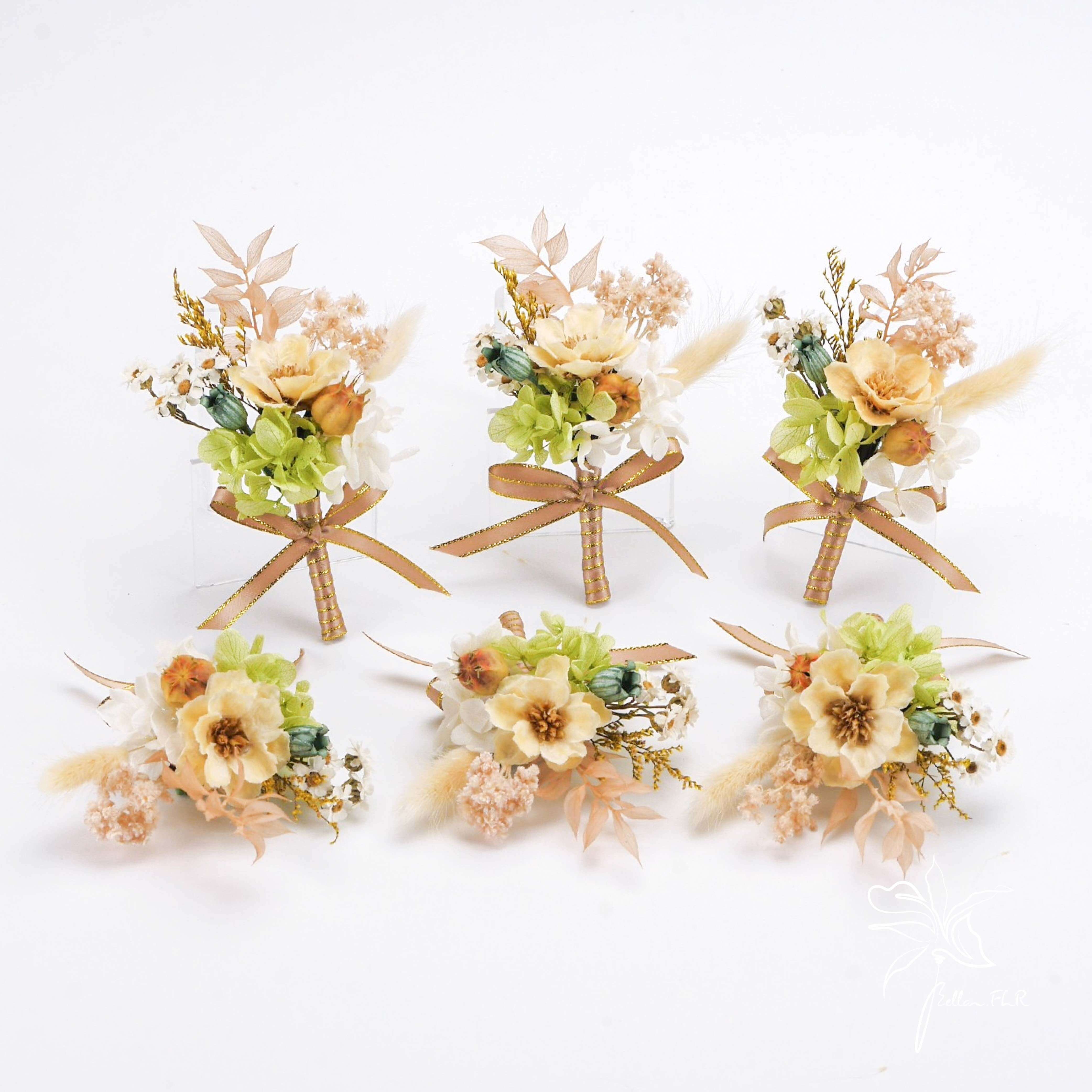 伴郎招待胸花 6件組