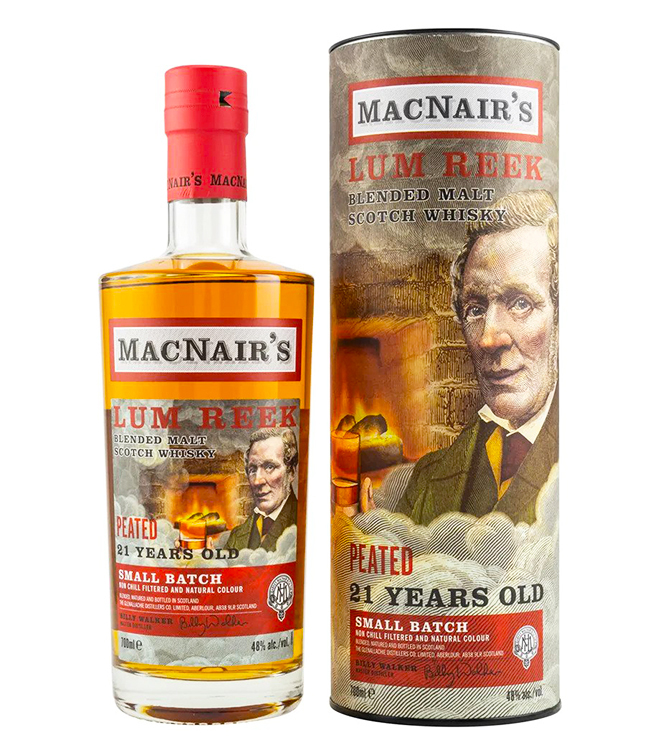 GlenAllachie 21 Years Macnairs Lum Reek Peated Blended Malt Whisky 700mL