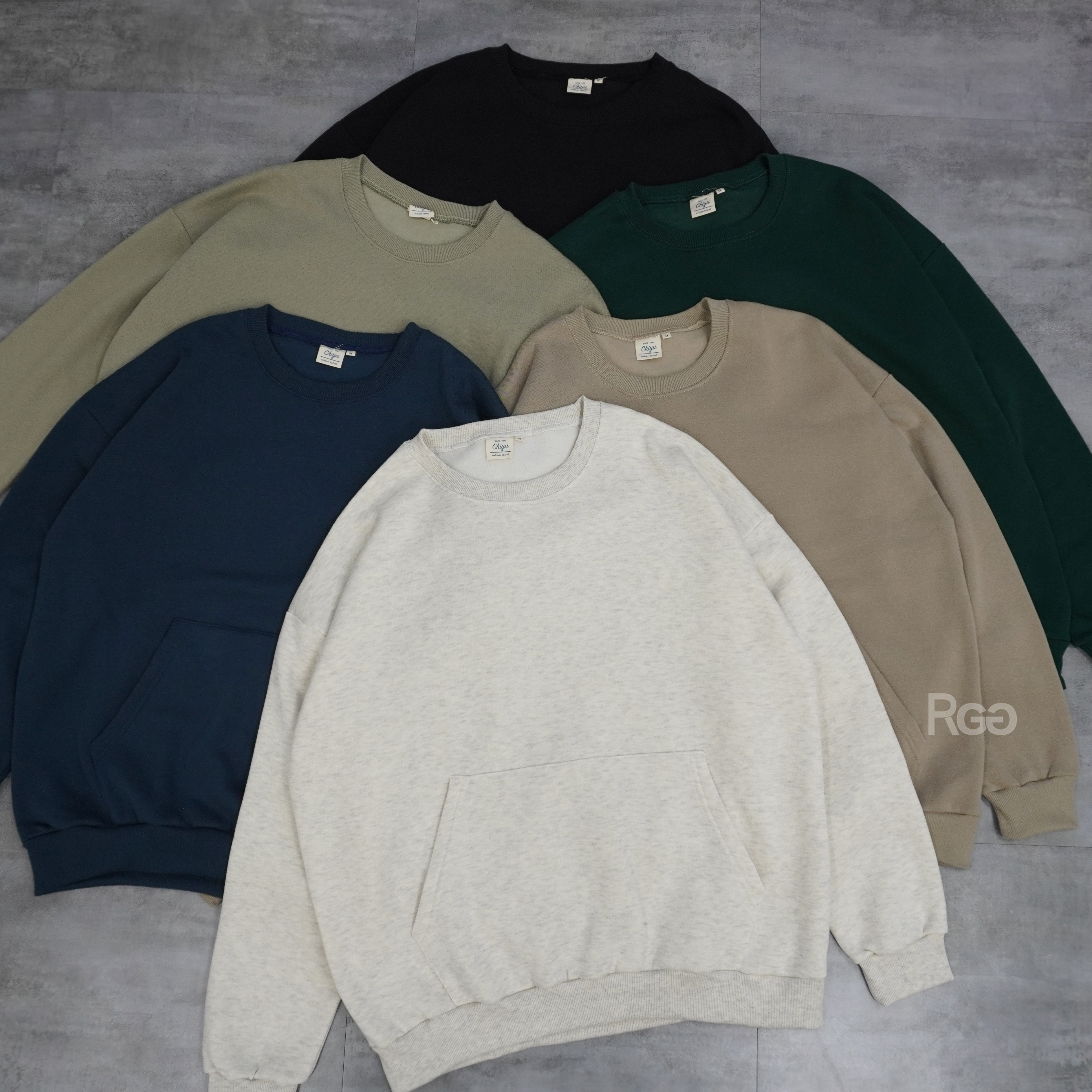 #22220 台灣製韓版大口袋內刷毛大學T