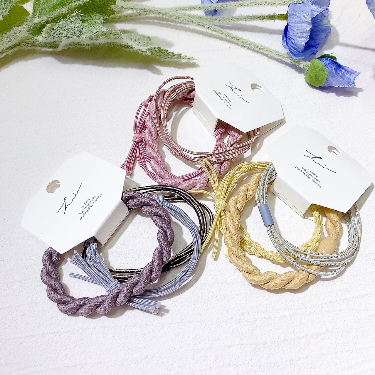 拼色麻繩髮圈SET (3條入)