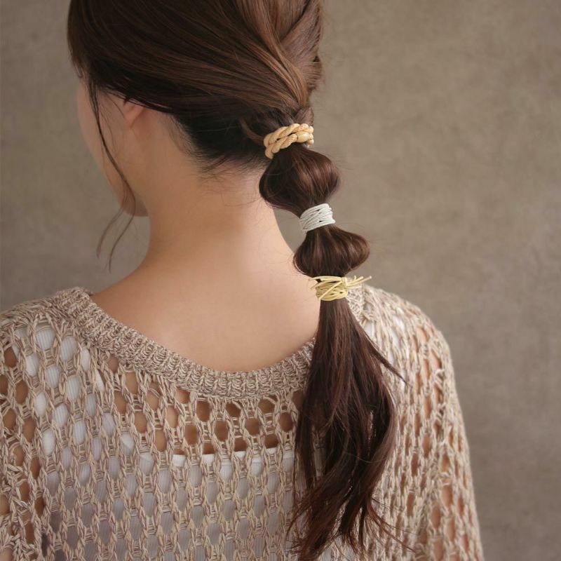 拼色麻繩髮圈SET (3條入)