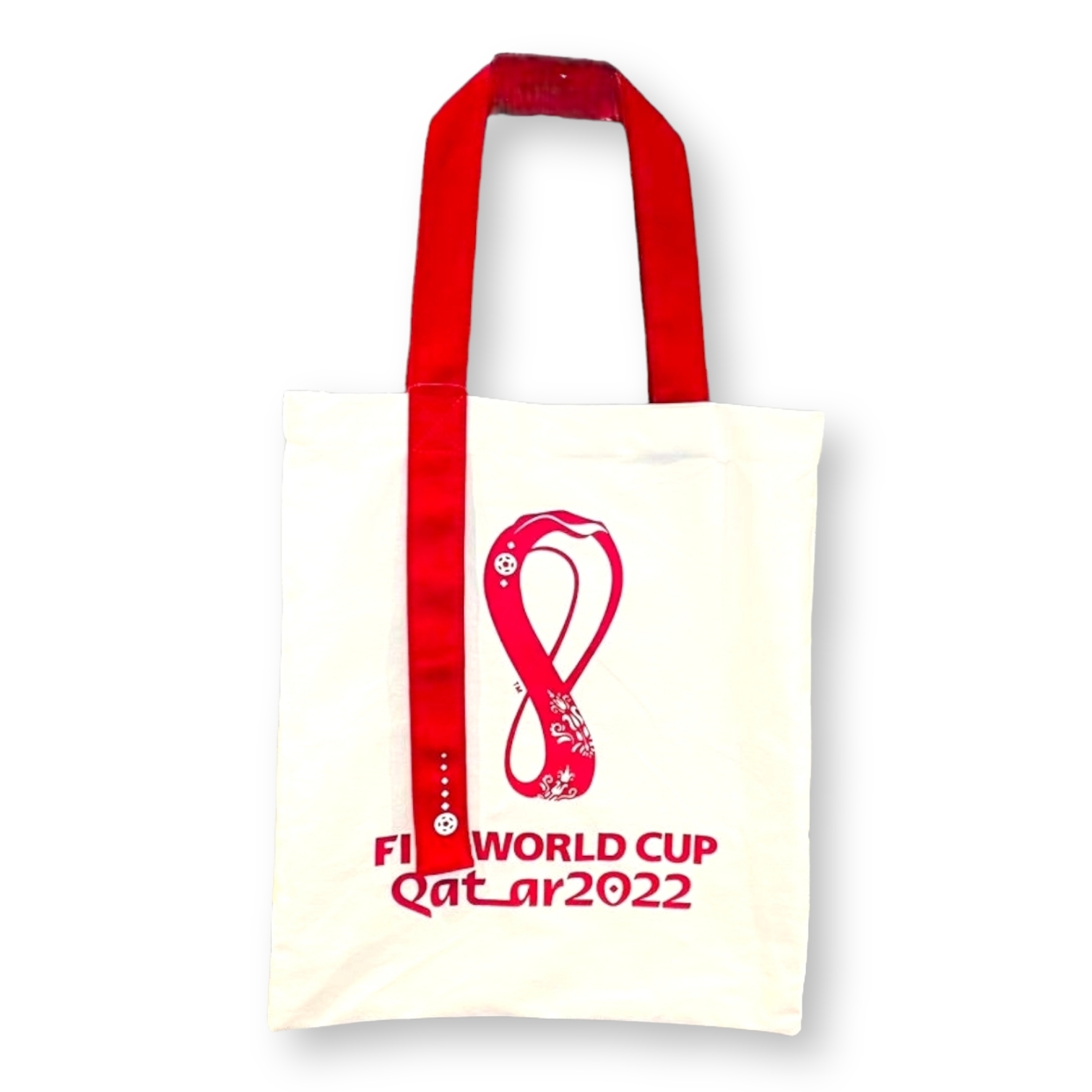 2022年世界盃白色/棗紅色會徽購物袋