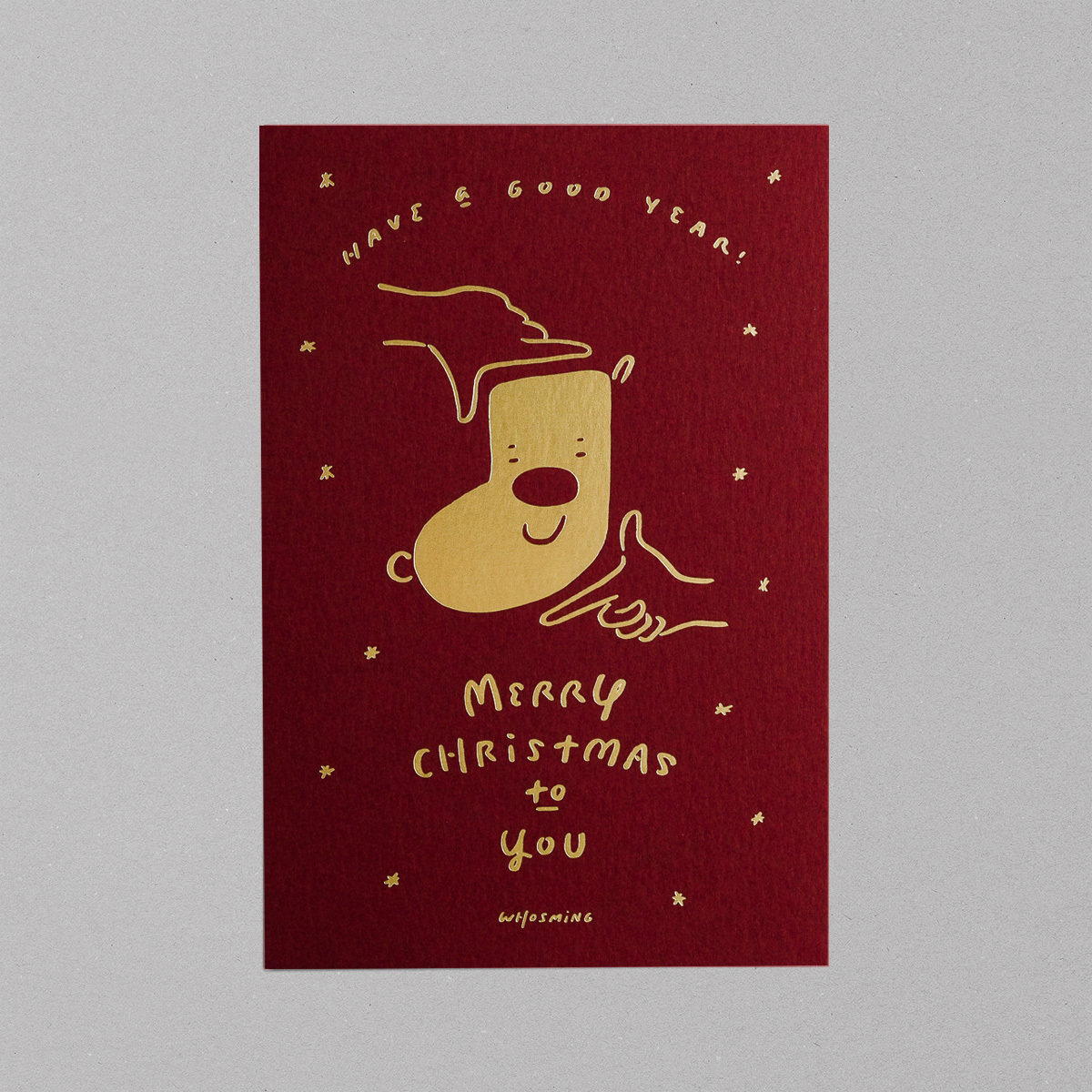 「GOLDEN SUCKS」(紅) 聖誕卡片