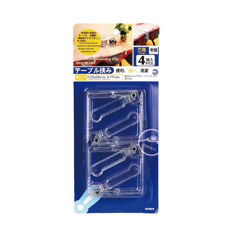 【日本KOMEKI】透明桌巾夾4入裝 桌布固定器 KOMEKI.8204. G-F1-3