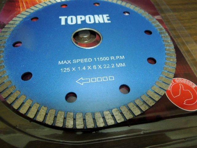 ＊中崙五金【附發票】TOPONE 超薄波紋片 拋光磚專用 5吋 水泥切片 切輪片 125*22.2mm 特價優惠中!