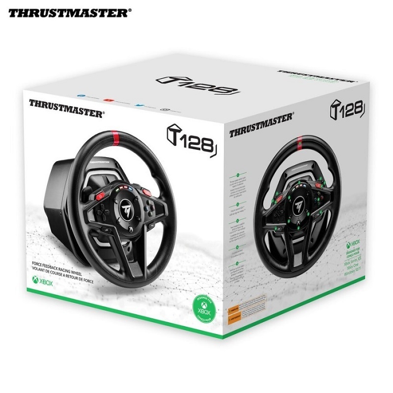 米特3C數位–Thrustmaster T128X 圖馬思特賽車遊戲方向盤力回饋三踏板可