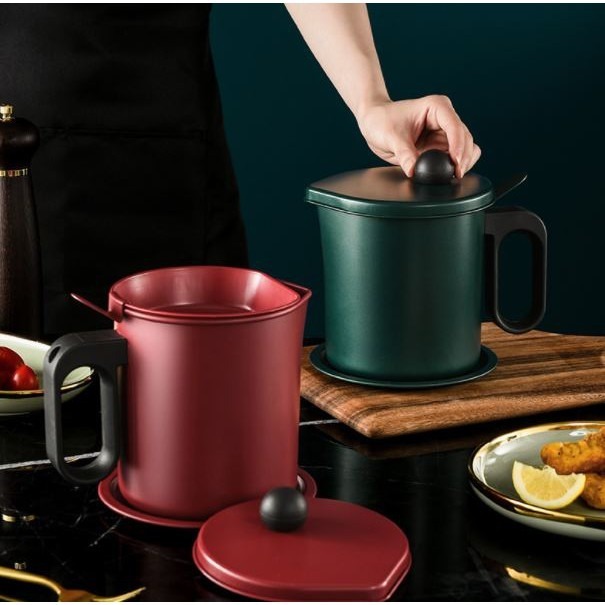 【Hook's嚴選】濾油壺 不鏽鋼過濾油壺 家用廚房儲油罐 油炸過濾網 防漏濾油壺 油渣壺罐 帶濾網 過濾壺