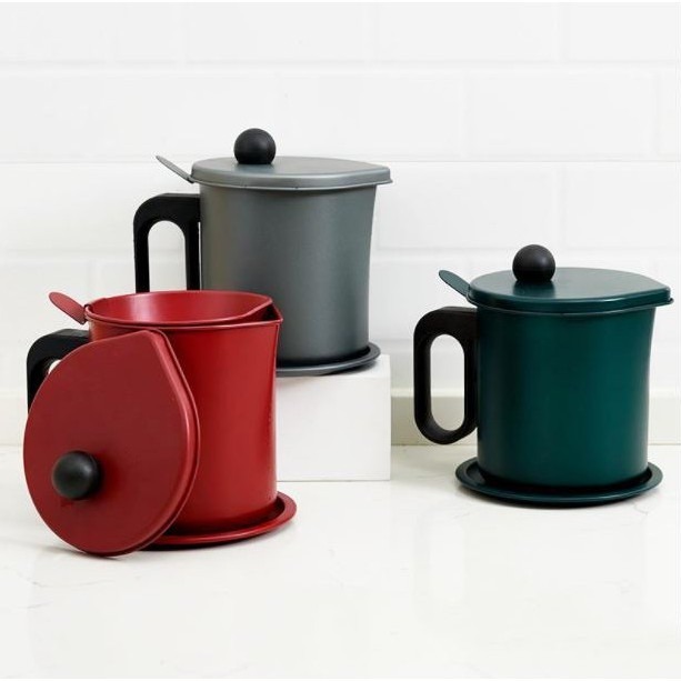 【Hook's嚴選】濾油壺 不鏽鋼過濾油壺 家用廚房儲油罐 油炸過濾網 防漏濾油壺 油渣壺罐 帶濾網 過濾壺