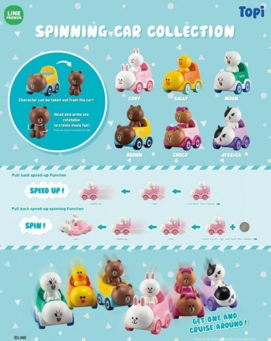 千值練 LINE FRIENDS 變速旋轉迴力車 潔西卡