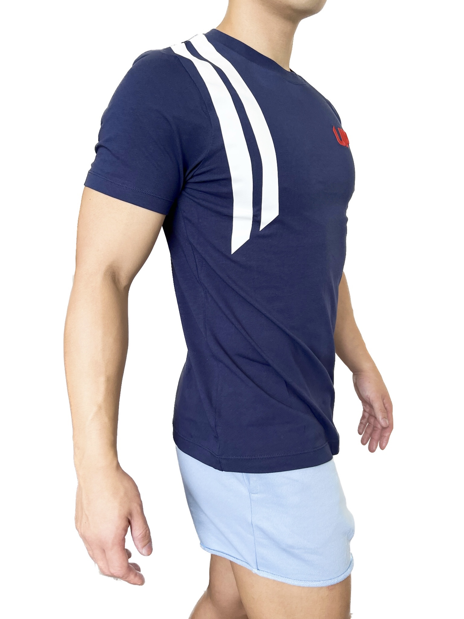 Stripe UP T恤 海軍藍