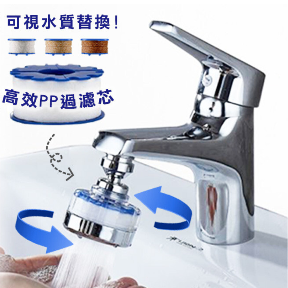 360度水龍頭(接頭*1+過濾器*1+過濾濾心*1)