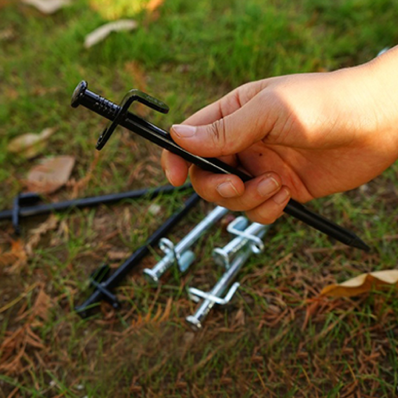 【Hook's嚴選】露營系列｜戶外多功能天幕帳 帳地釘加粗加長 鋼鐵五金雪地釘