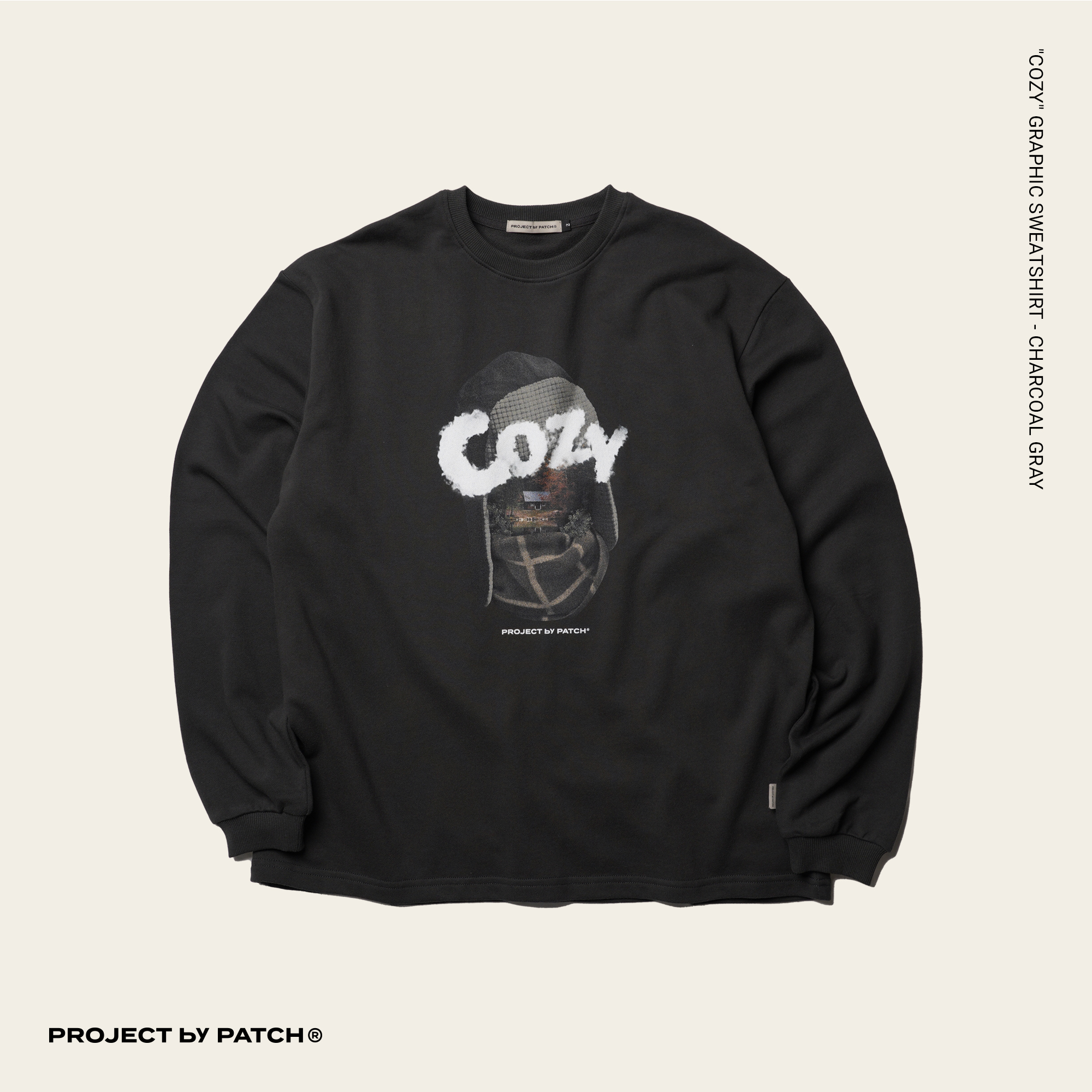 P.B.P - “COZY” GRAPHIC SWEATSHIRT - Charcoal Gray