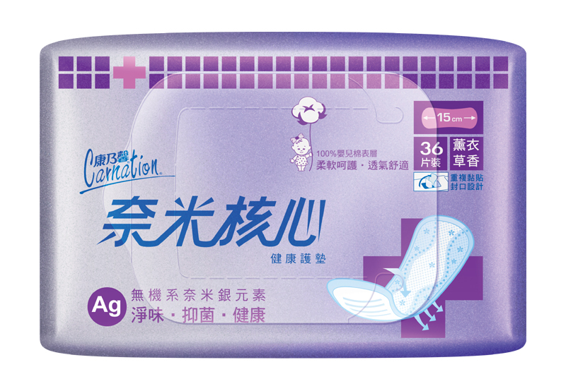 【康乃馨】奈米護墊-薰衣草36片 15cm