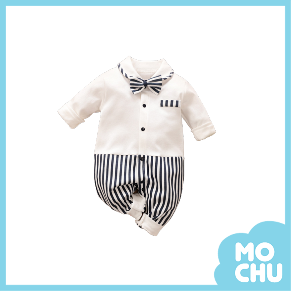 條紋領結紳士連身衣(兩色)