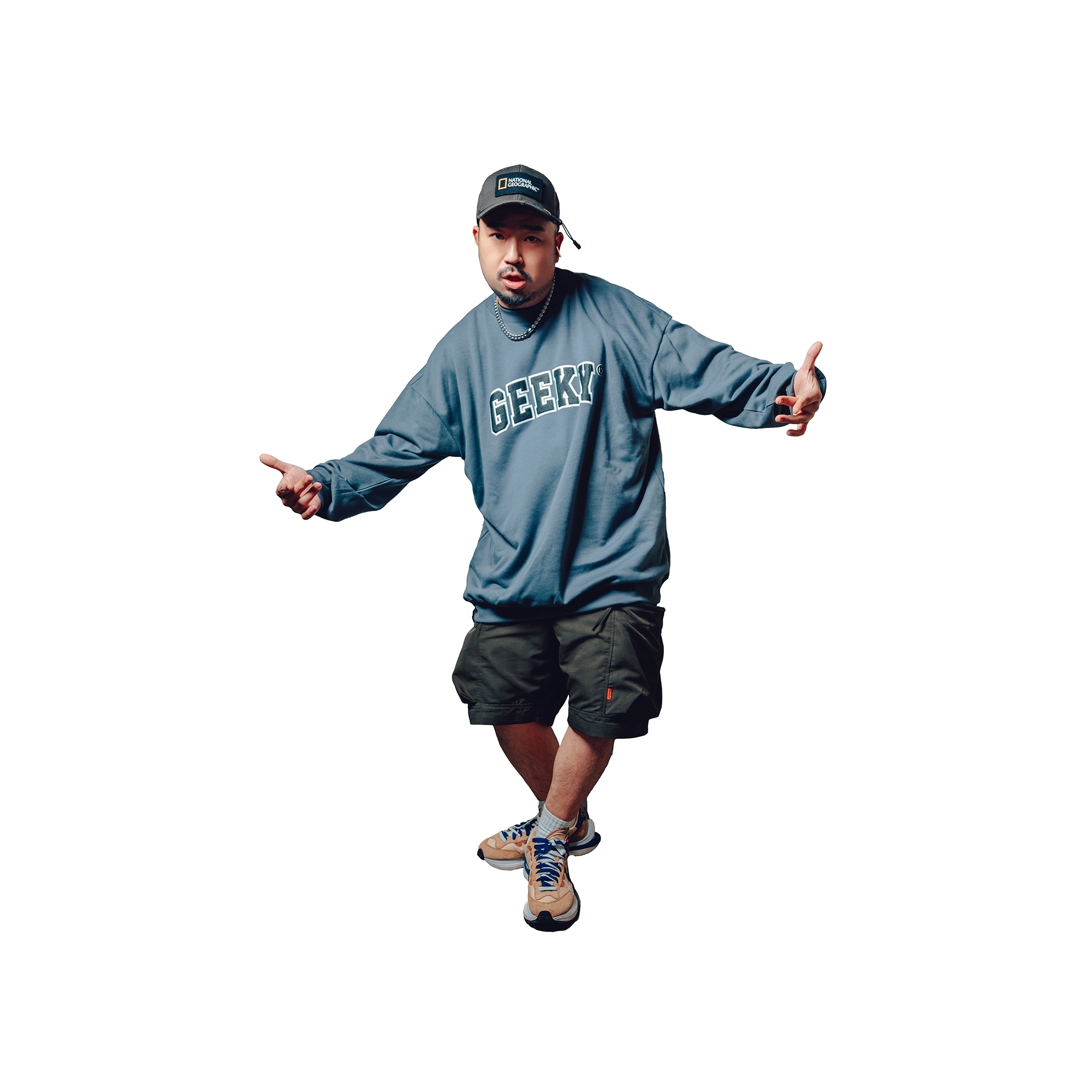 GEEKY 發泡大學T-灰藍