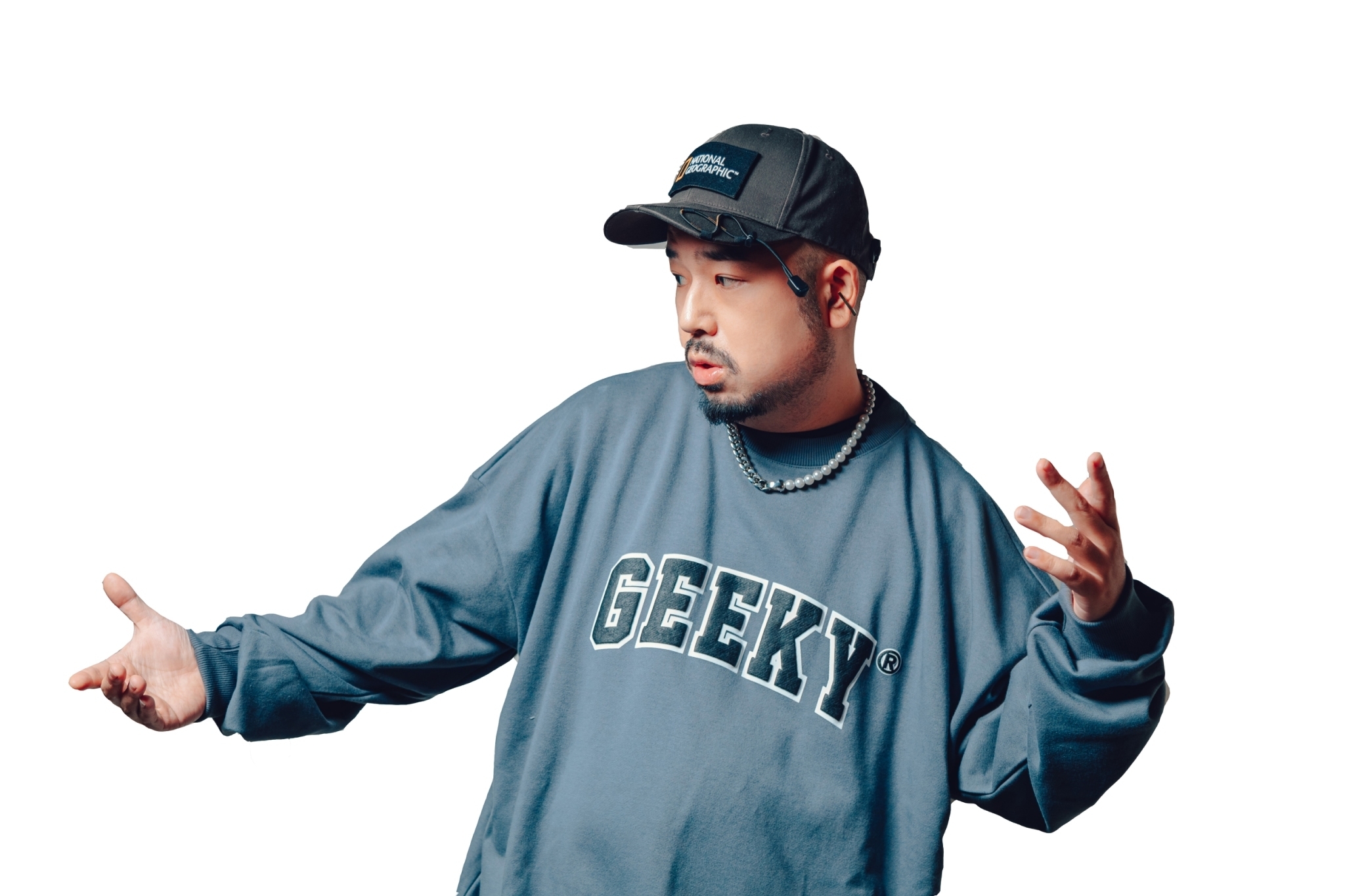 GEEKY 發泡大學T-灰藍