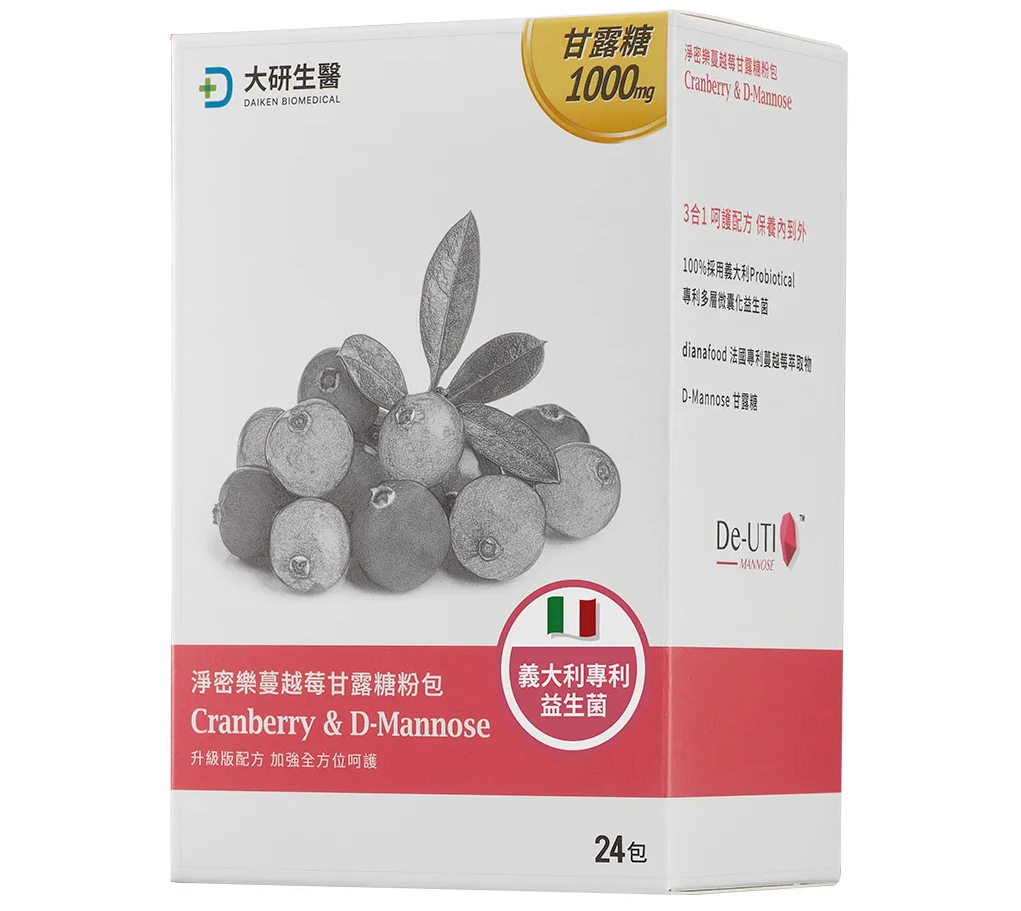 大研生醫 - 淨密樂蔓越莓甘露糖粉包x2盒 (24包/盒)