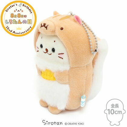 Sirotan 絨毛鑰匙圈- ( 小白松鼠 10cm / 海賴松鼠 9cm )