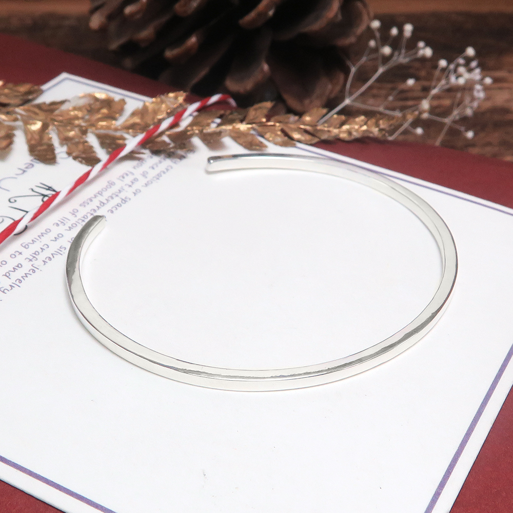 手環/手鐲 地平線彼端 清新方線 純銀C型手環-64DESIGN