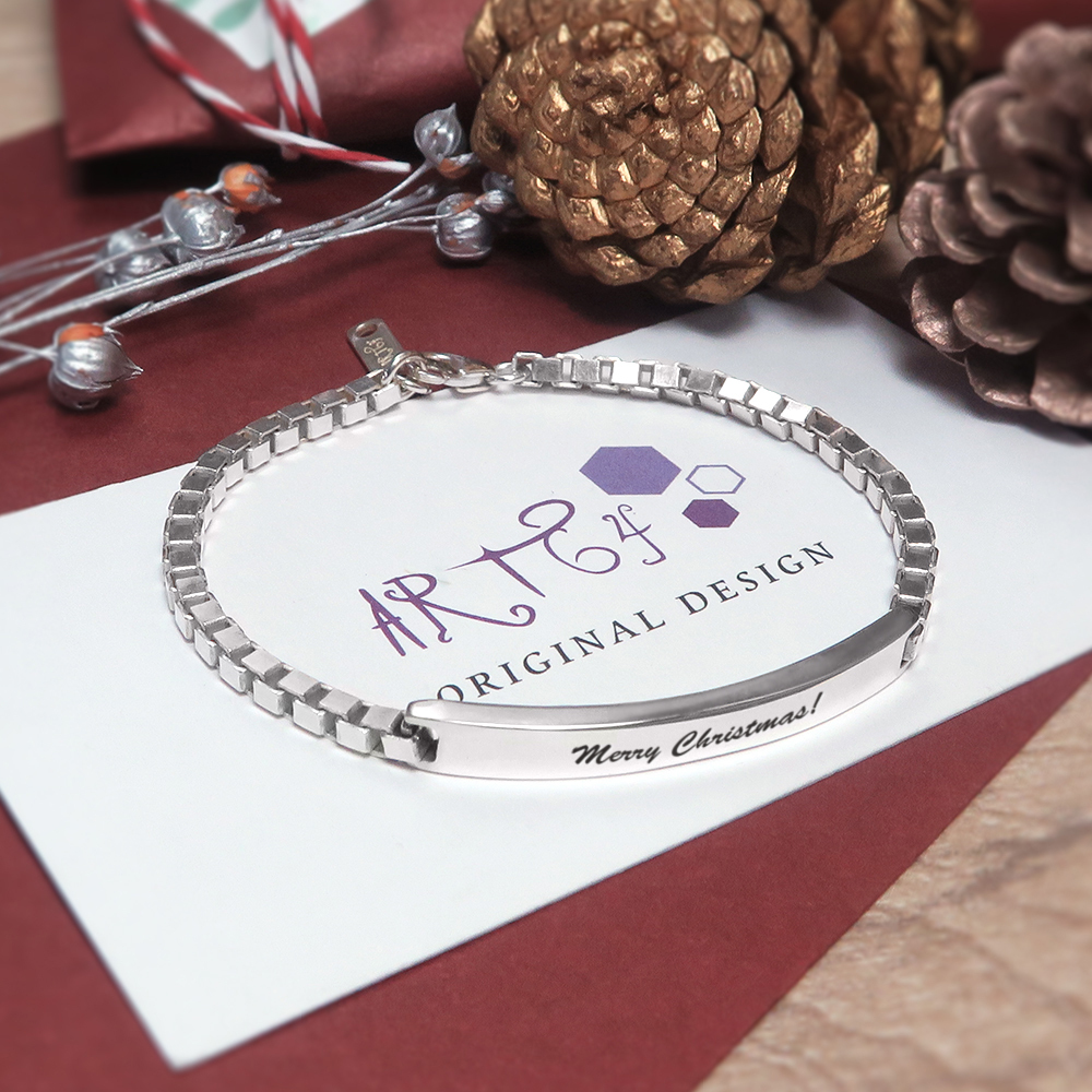 微笑手鍊 純銀小款 客製化刻字訂製 女生手鍊