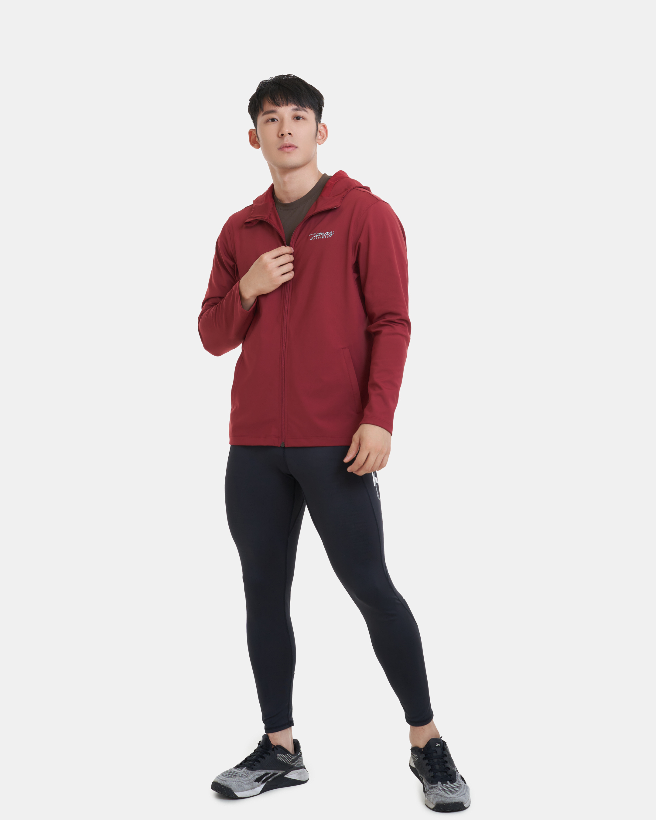 托瑪斯中層連帽男外套（梅洛酒紅）