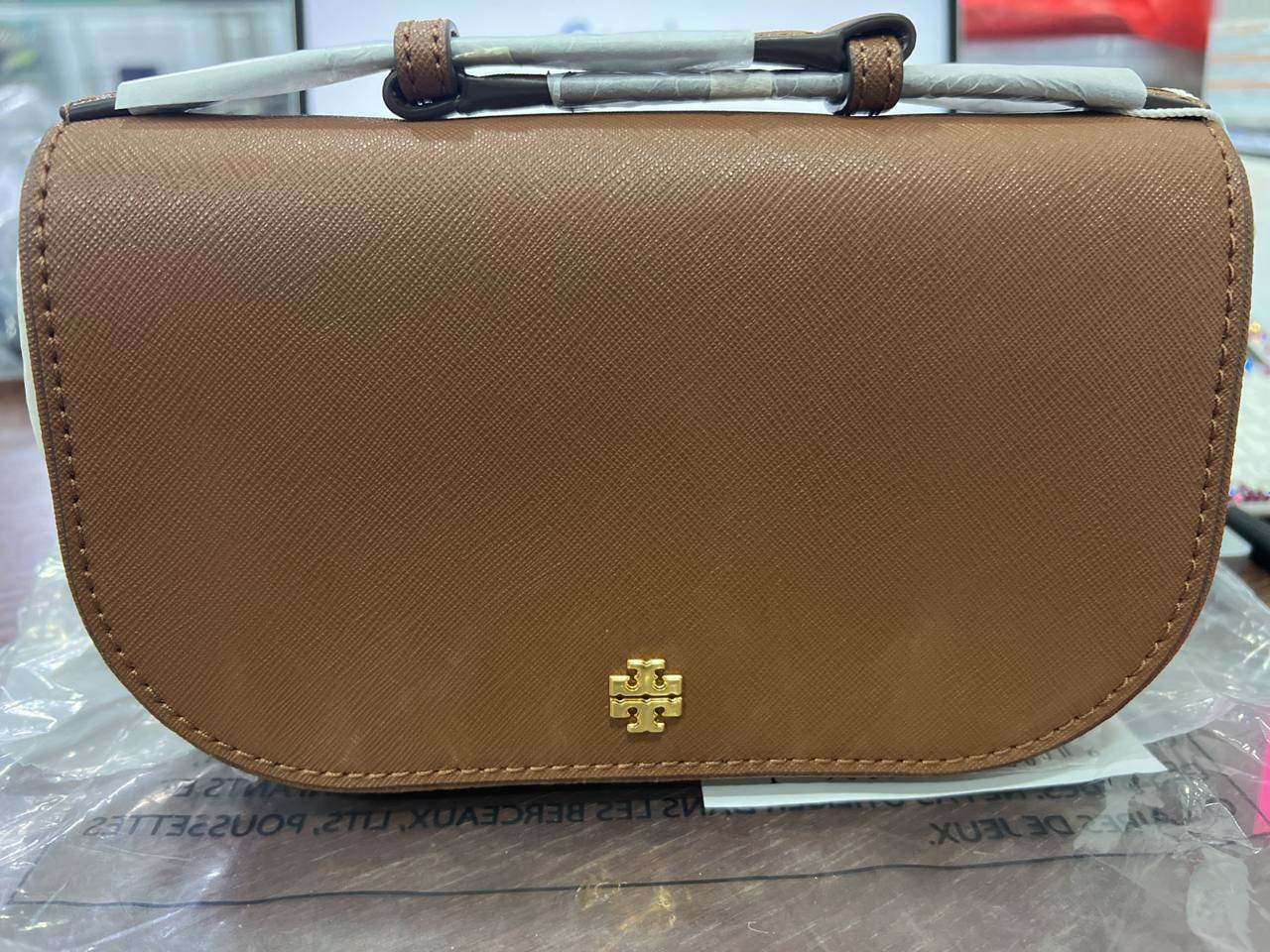 [S] TORY BURCH EMERSON TOP HANDLE CROSSBODY,MOOSE, 134841-909 (STB213)