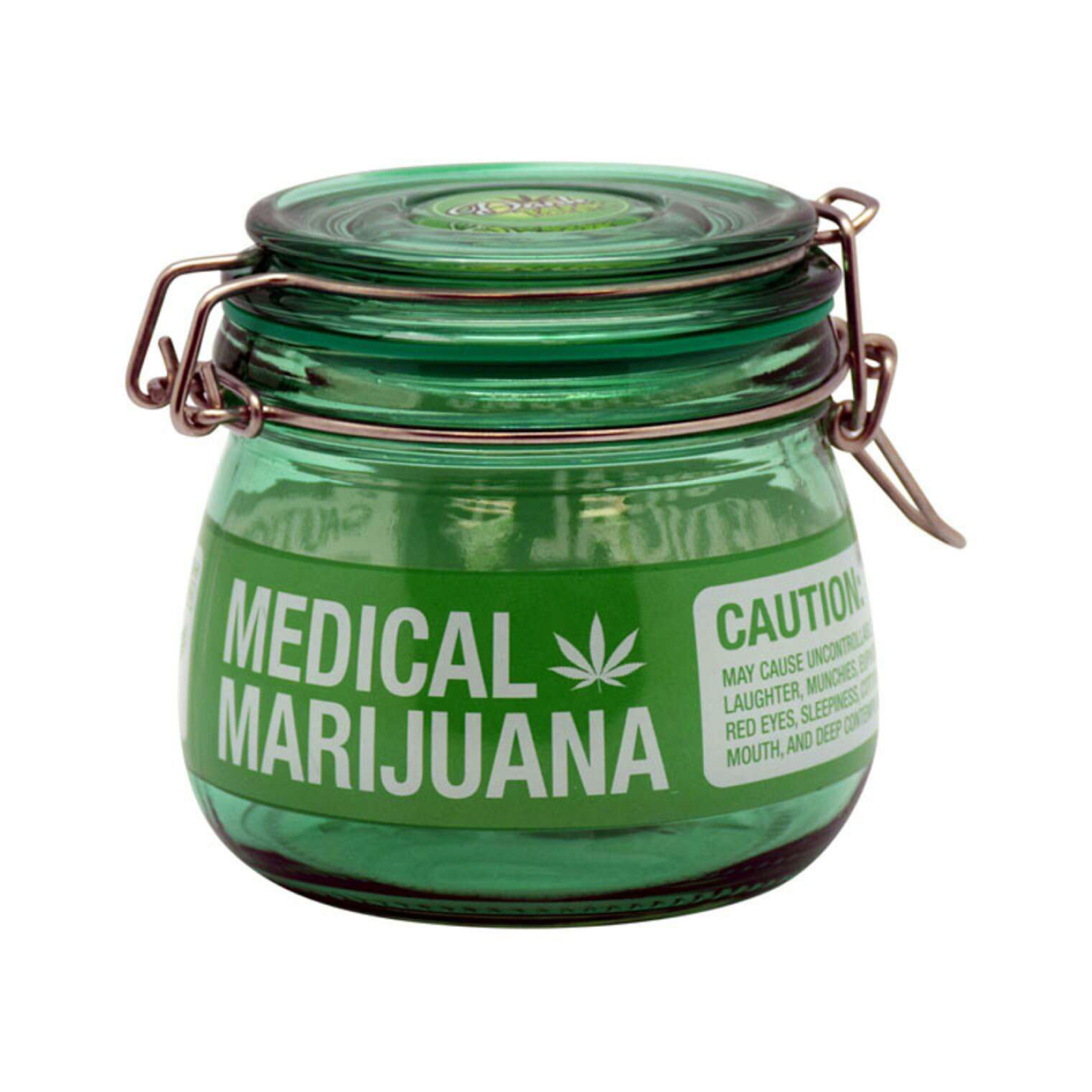 MEDICAL MARJ JANE GLASS JAR - LARGR