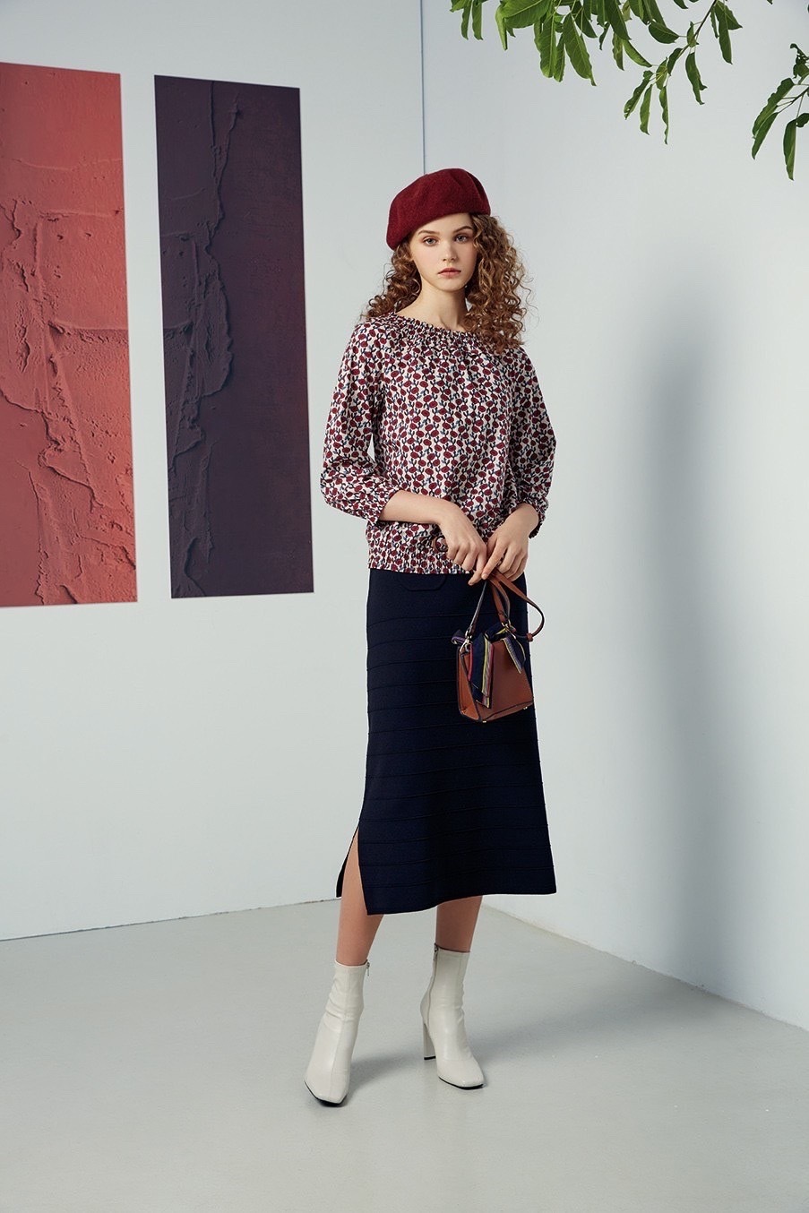 高腰顯瘦高彈性針織長裙R6561