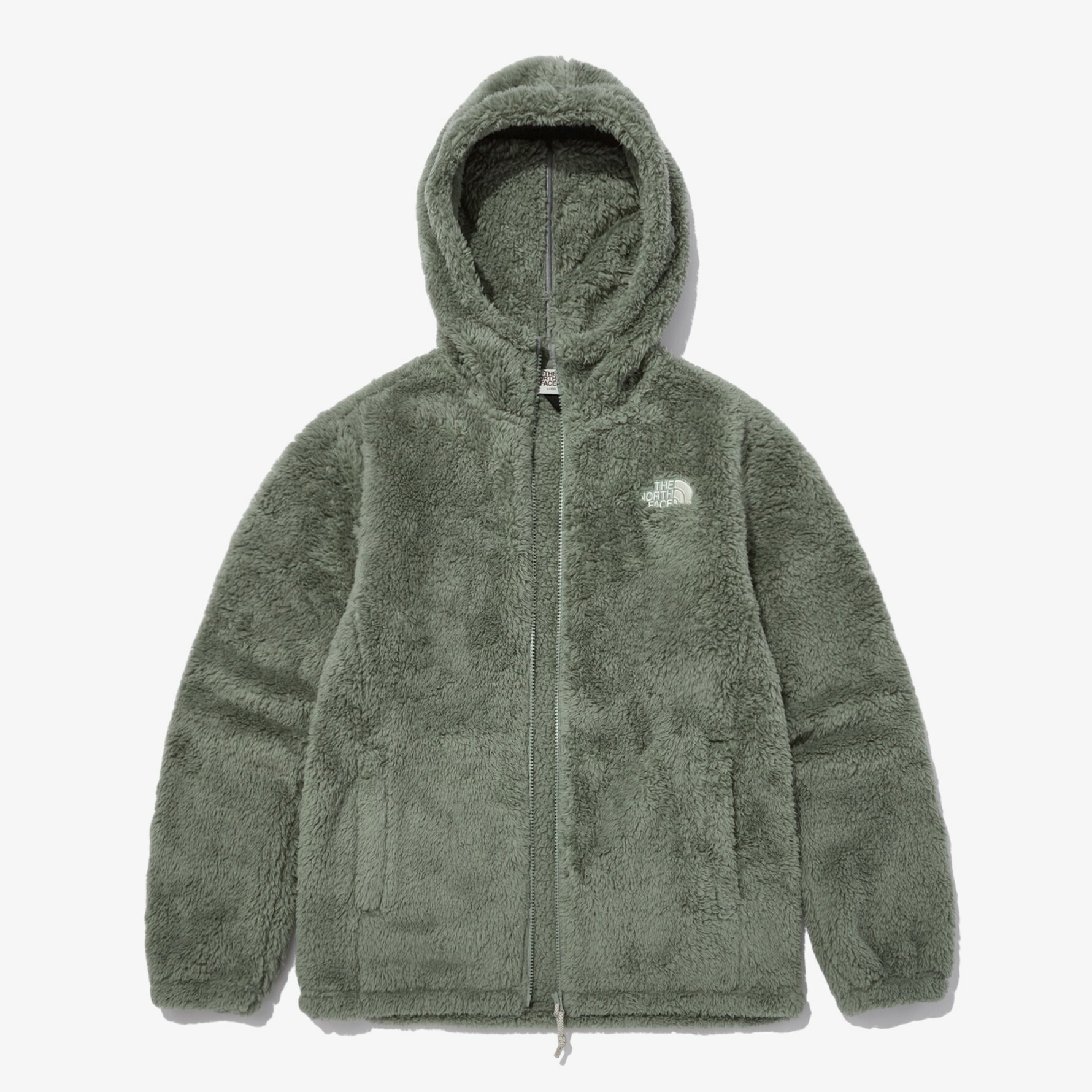 THE NORTH FACE 白標 COMFY EX FLEECE 毛絨 連帽 外套 軍綠 NJ4FN56K