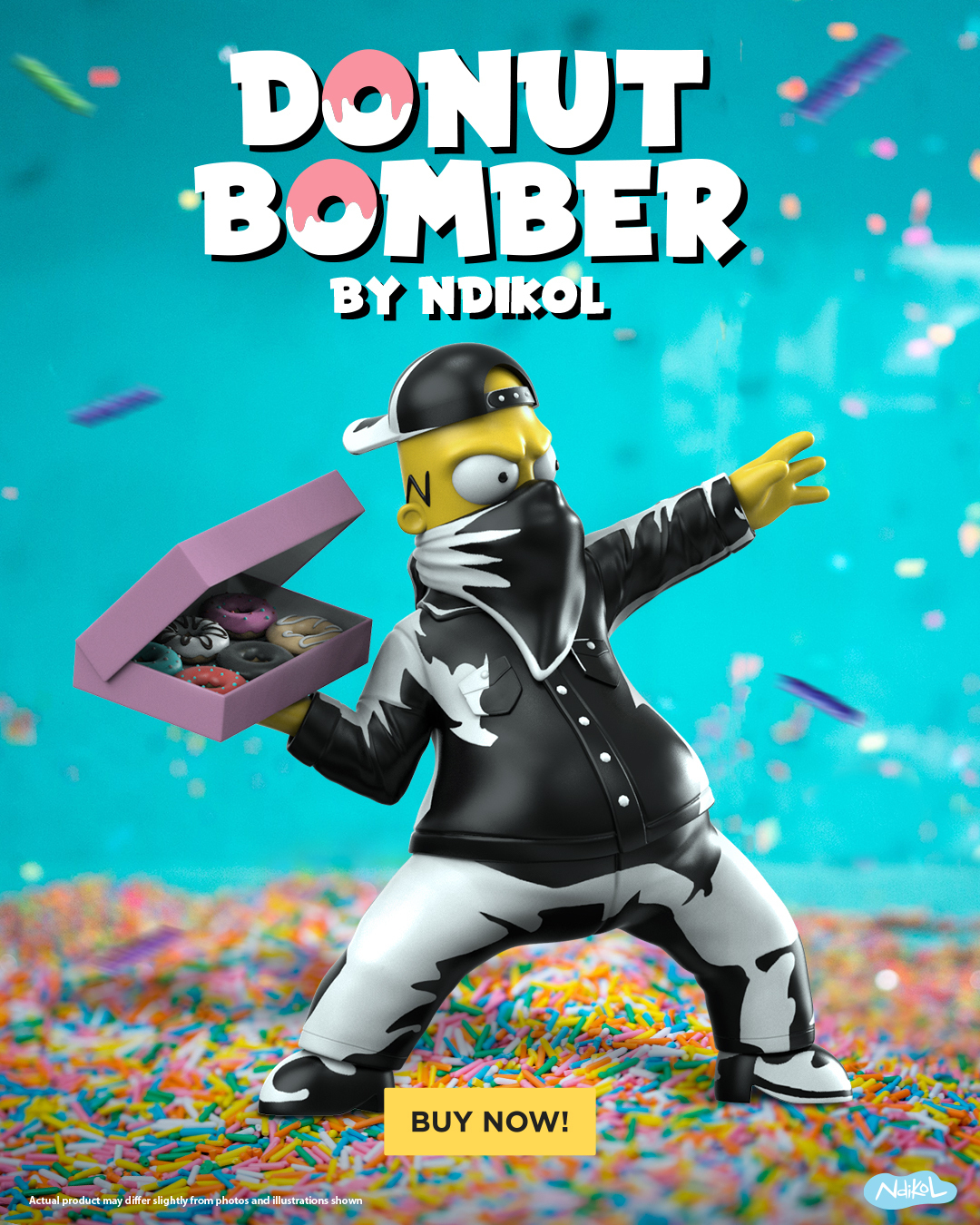 Mighty Jaxx : 8" Donut Bomber by Ndikol (Limited Edition)