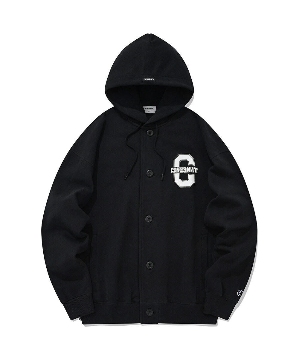 COVERNAT C-LOGO 連帽 鈕扣夾克外套 黑色