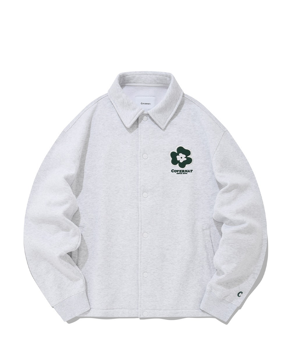 COVERNAT 花花 鈕扣夾克外套 灰色