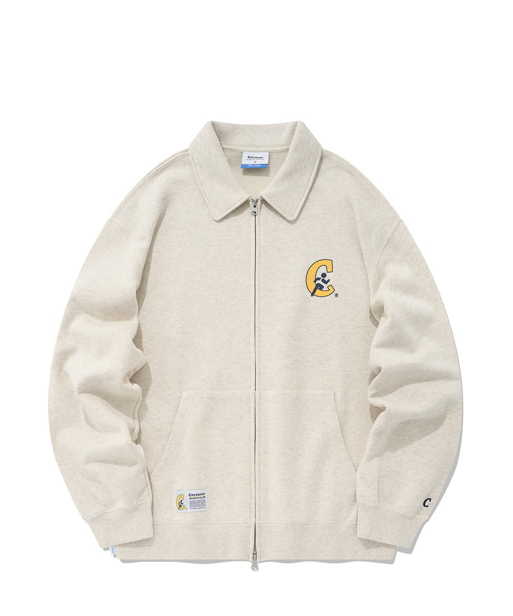 COVERNAT Sports Club 立領拉鍊夾克 燕麥色