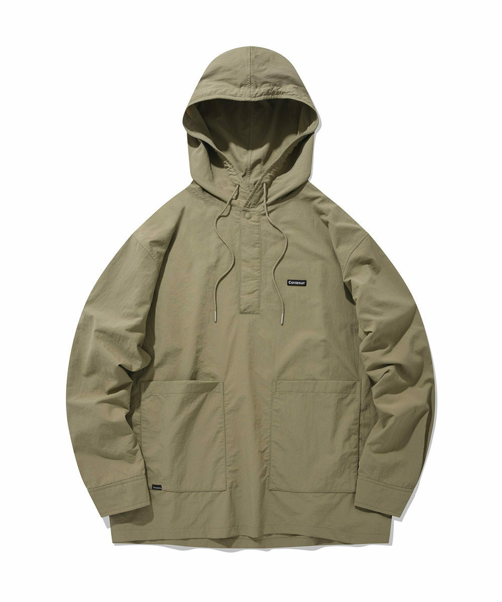 COVERNAT 小logo 素色簡約 帽T 夾克 卡其色