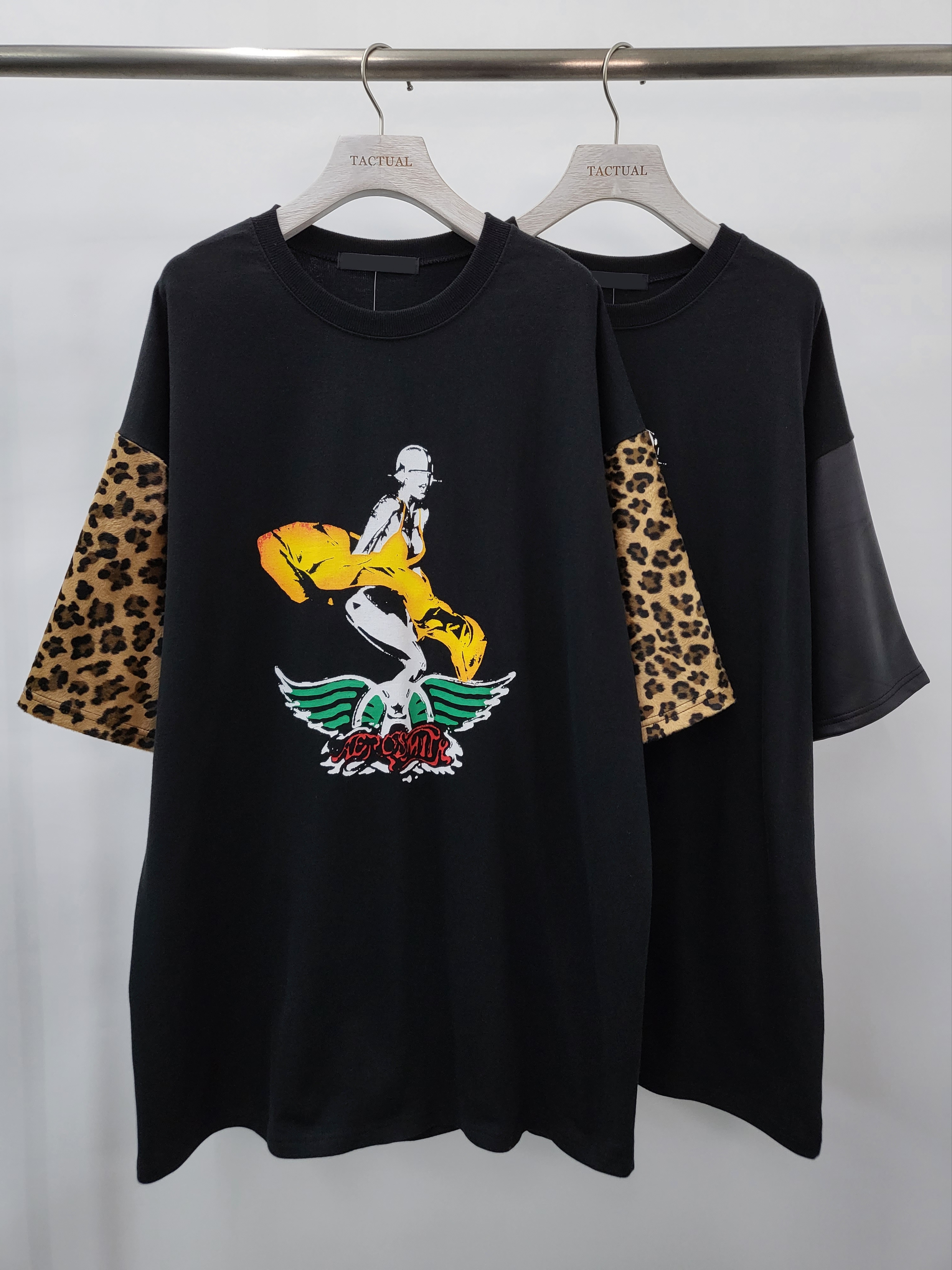 拼袖長身短袖衫 WT05