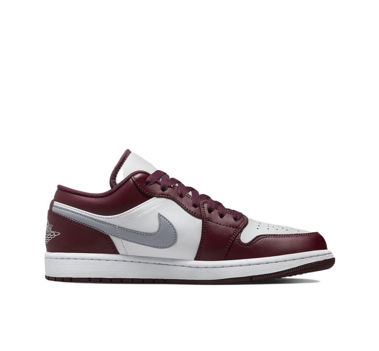 Nike Air Jordan 1 Low 男鞋 酒紅 灰 經典 低筒 553558-615 NOVLU